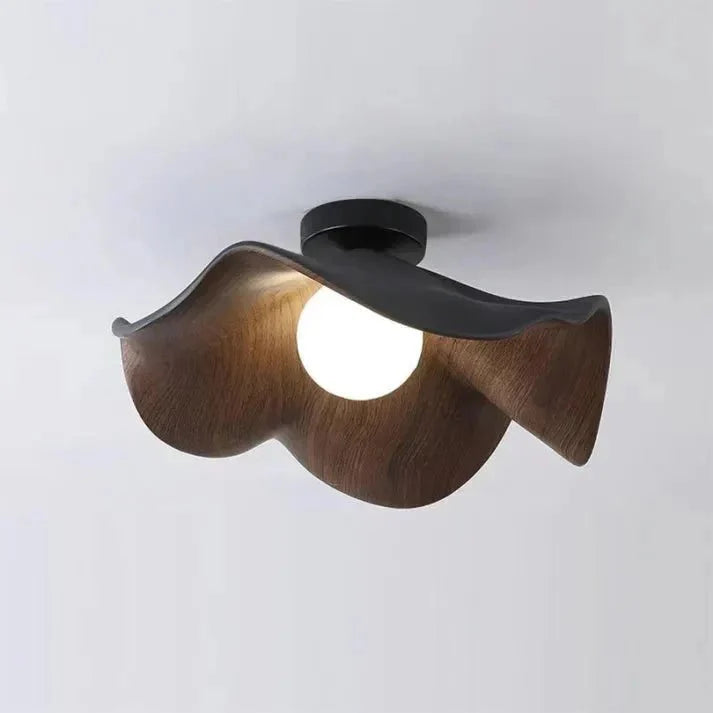 Scandinavian Wooden Pendant Light - Lotus Flower Style