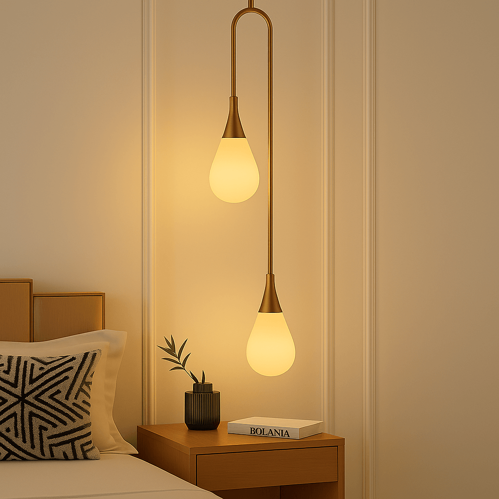 Teardrop-Shaped Pendant Light - Contemporary Design for Living Room & Bedroom