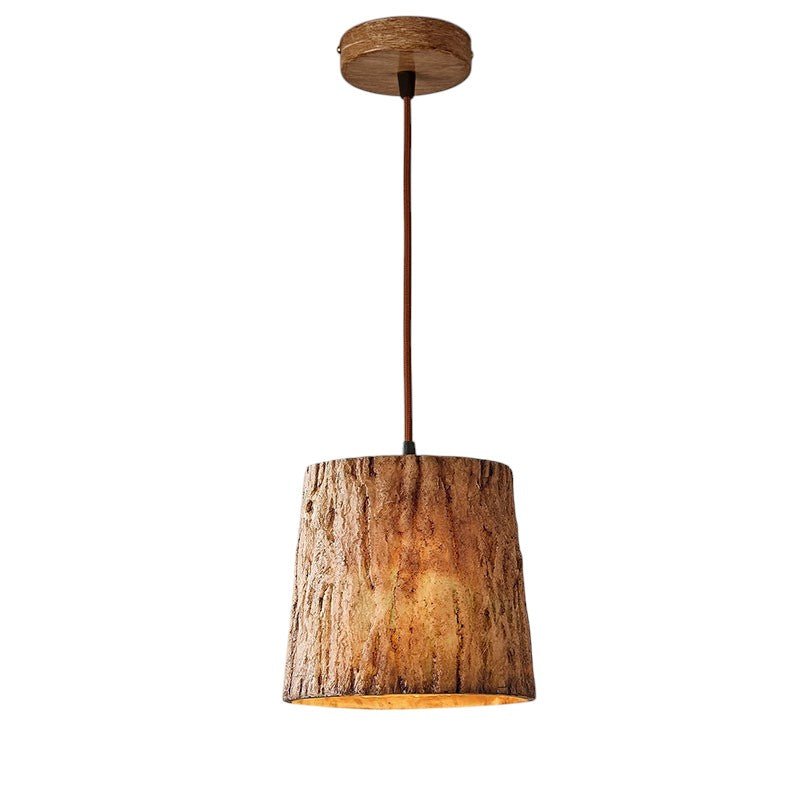 Rustic Wooden Block Pendant Light - Natural Wood Design