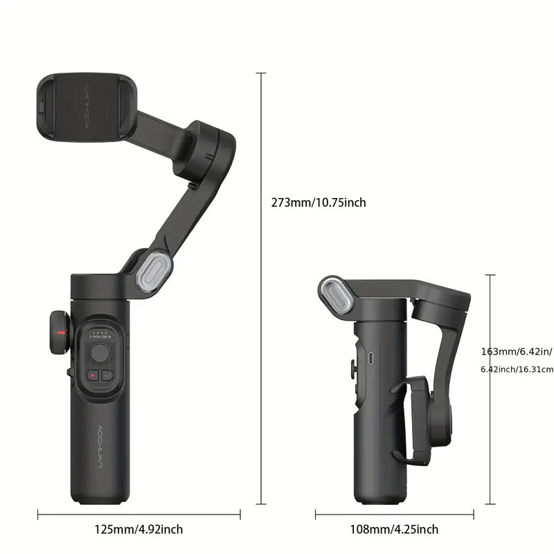 Foldable Smartphone Video Gimbal Stabilizer for iPhone, Android, Samsung