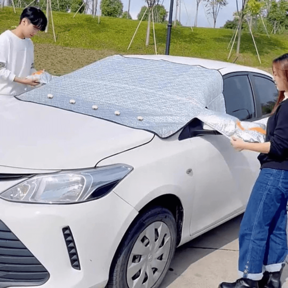 Magnetic Windshield Cover for Ice, Snow, and Frost with Mirror Shield