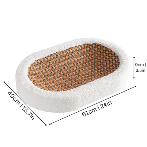 Heated Cat Lounge Bed with Scratch-Proof Sisal Center