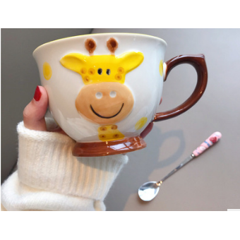 Stylish Ceramic Soup Bowl with Stainless Steel Spoon for Travel