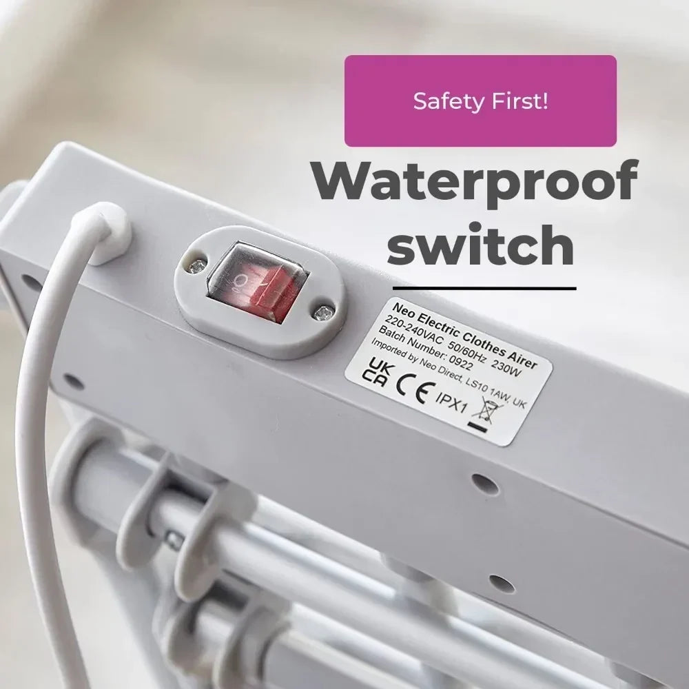 Efficient Electric Clothes Drying Rack with Compact Design