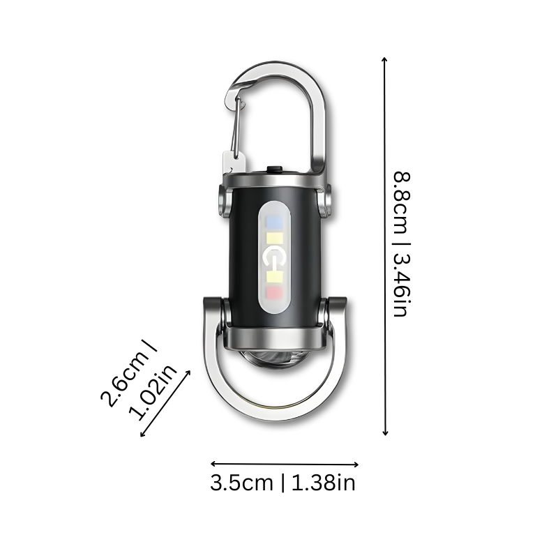 Mini LED Keychain Flashlight with USB-C Rechargeable and Strobe Features