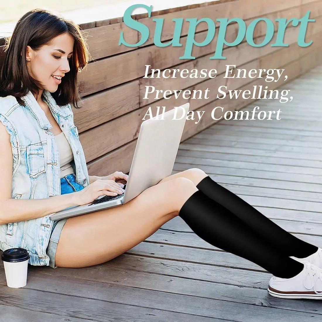 Knee-High Supportive Compression Socks for Ultimate Comfort