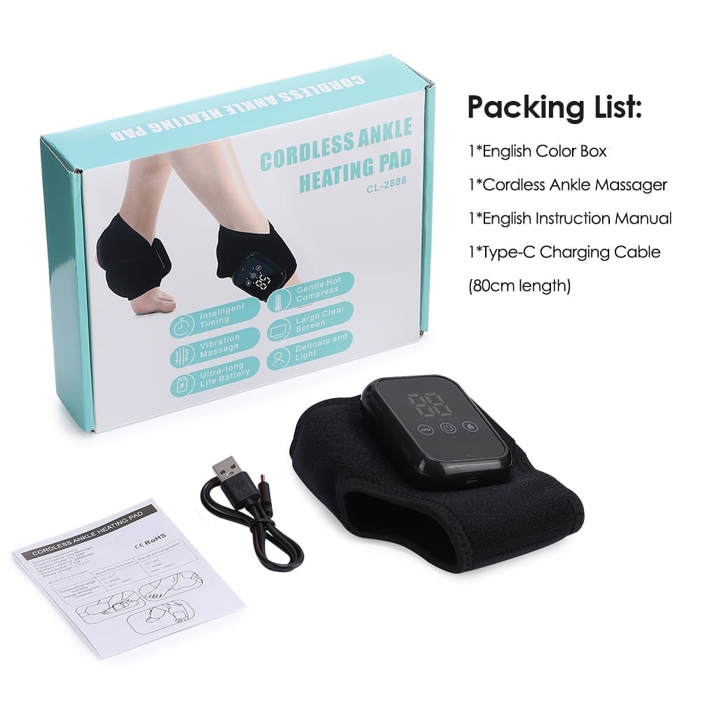 Wireless Foot and Ankle Comfort Massager with Heat Settings