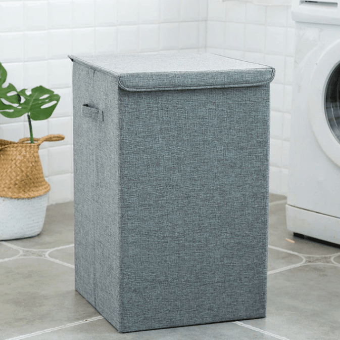 Bamboo Linen Laundry Basket with Lid