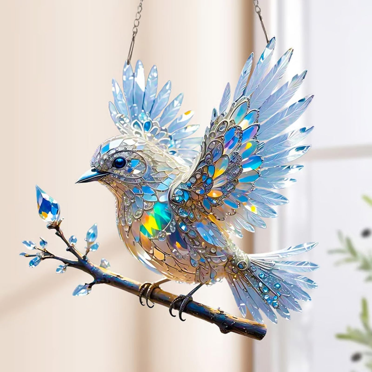Iridescent Bird Window Charm: Transform Your Space with Light