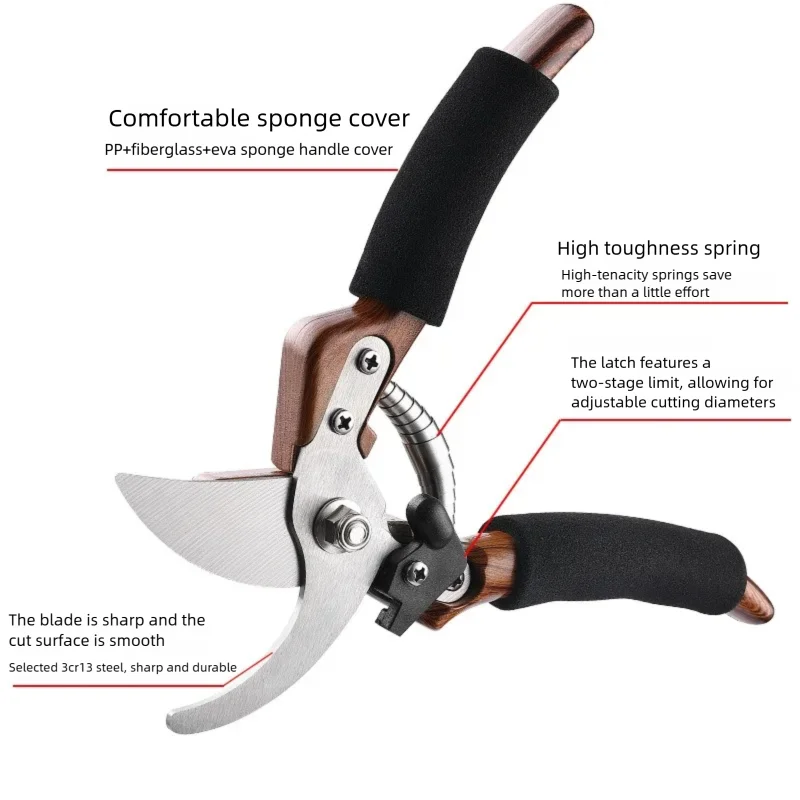 Professional Garden Scissors 20.5 cm | Non-Slip, Sharp | Perfect for Plants, Flowers & Fruit Trees