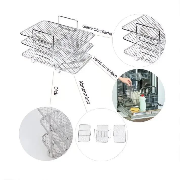 Three-Tier Rack for Faster, Crisp Layered Cooking