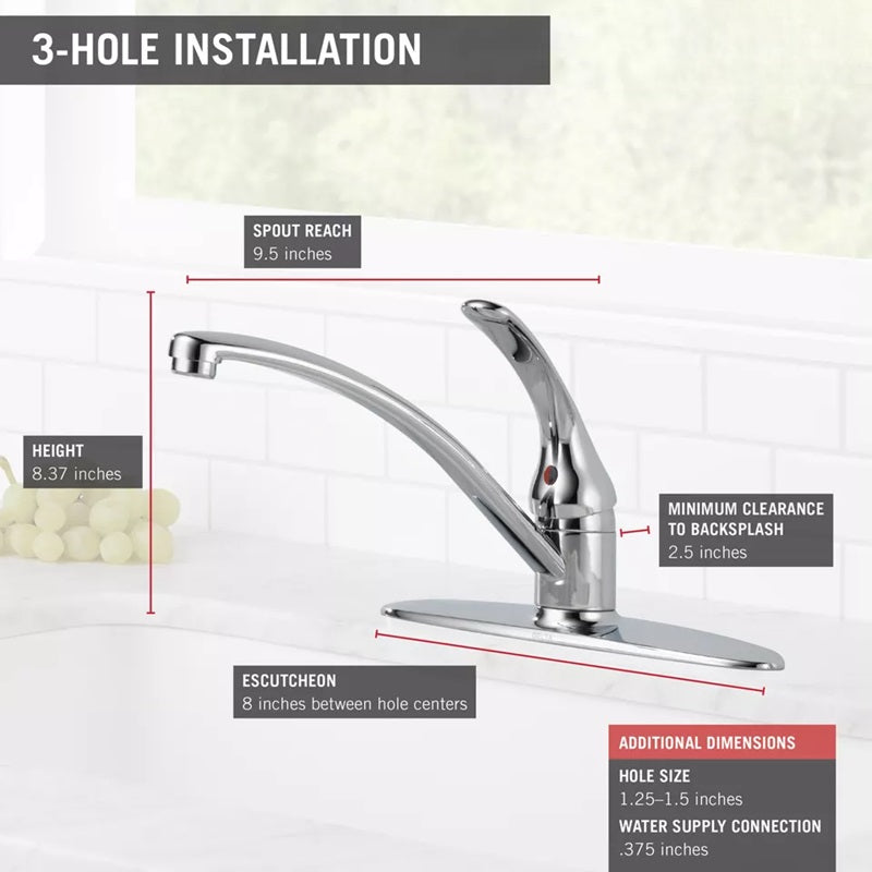 360-Degree Swivel Kitchen Faucet with Single Handle