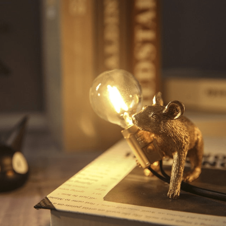 Original Designer Mouse Lamp for Tabletop or Shelf – Doctor Mousey