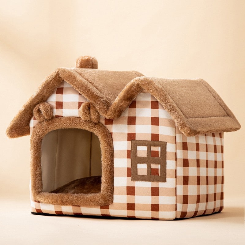 Plush Indoor Pet Retreat with Removable Cushion