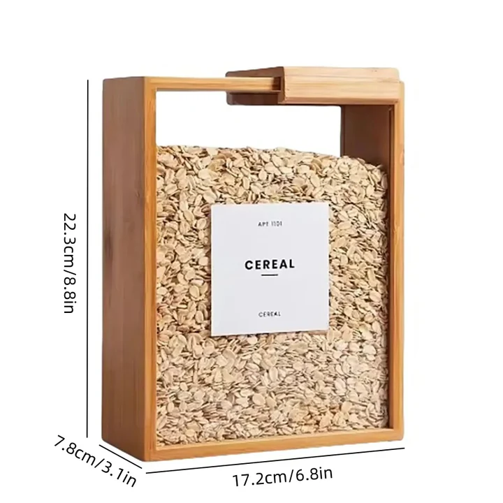 Bamboo Food Storage Container with Cereal Dispenser