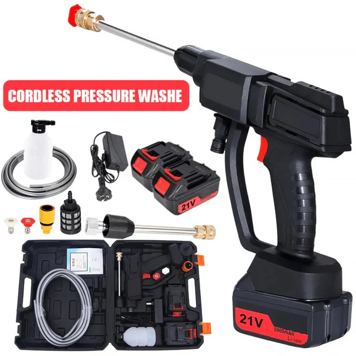 Portable High-Pressure Washer - Cordless with 2 Rechargeable Batteries