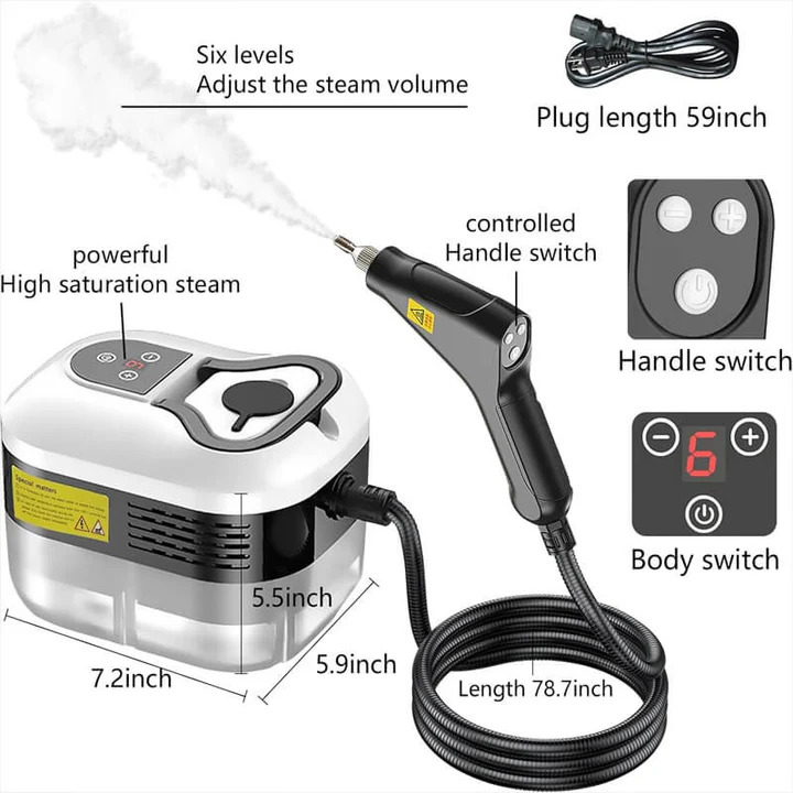 2500W High-Pressure Steam Cleaner Including Gloves