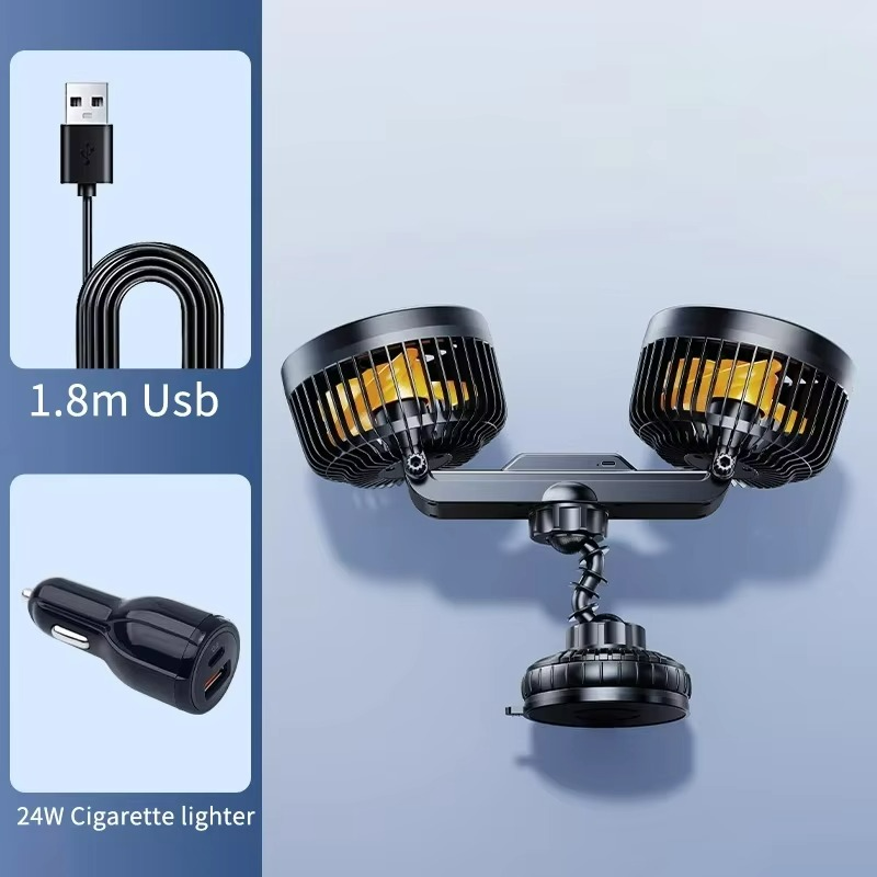 Wireless Car Fan with 4000 mAh Battery and 3 Speed Settings