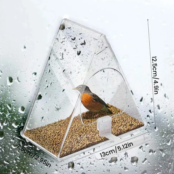 Acrylic Bird Feeder – Transparent Hanging Design