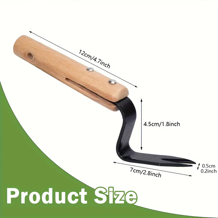 Wooden Handled Stainless Steel Tool for Weeding and Plant Removal