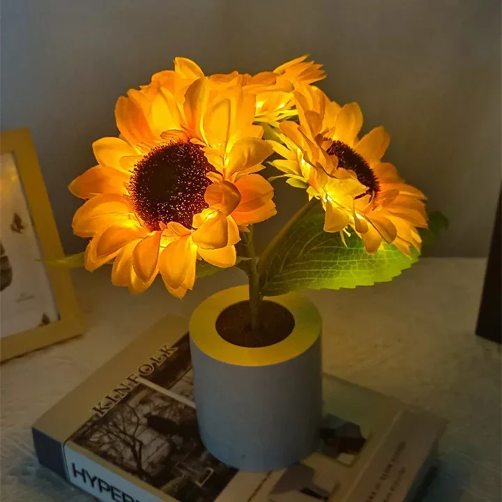 Sunflower Night Light – Rechargeable Table Lamp