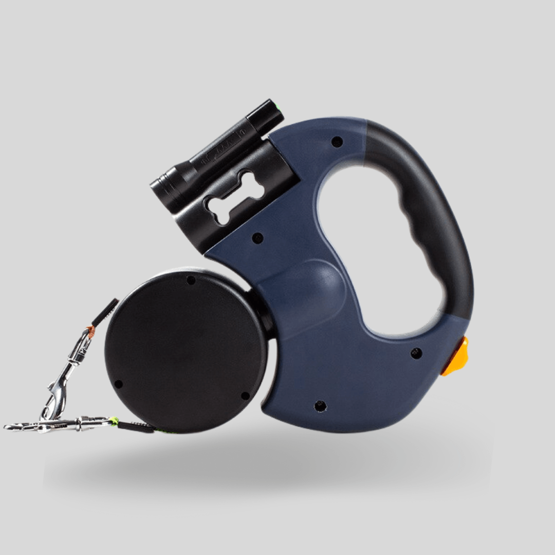 Double Dog Leash with Flashlight – Retractable and Tangle-free