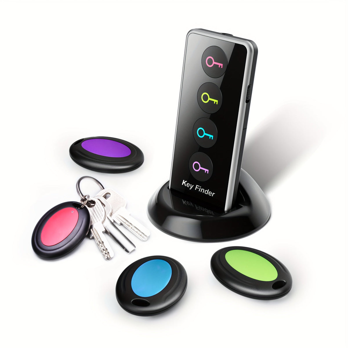 Bluetooth Key Tracker Set with 1 Transmitter and 4 Receivers
