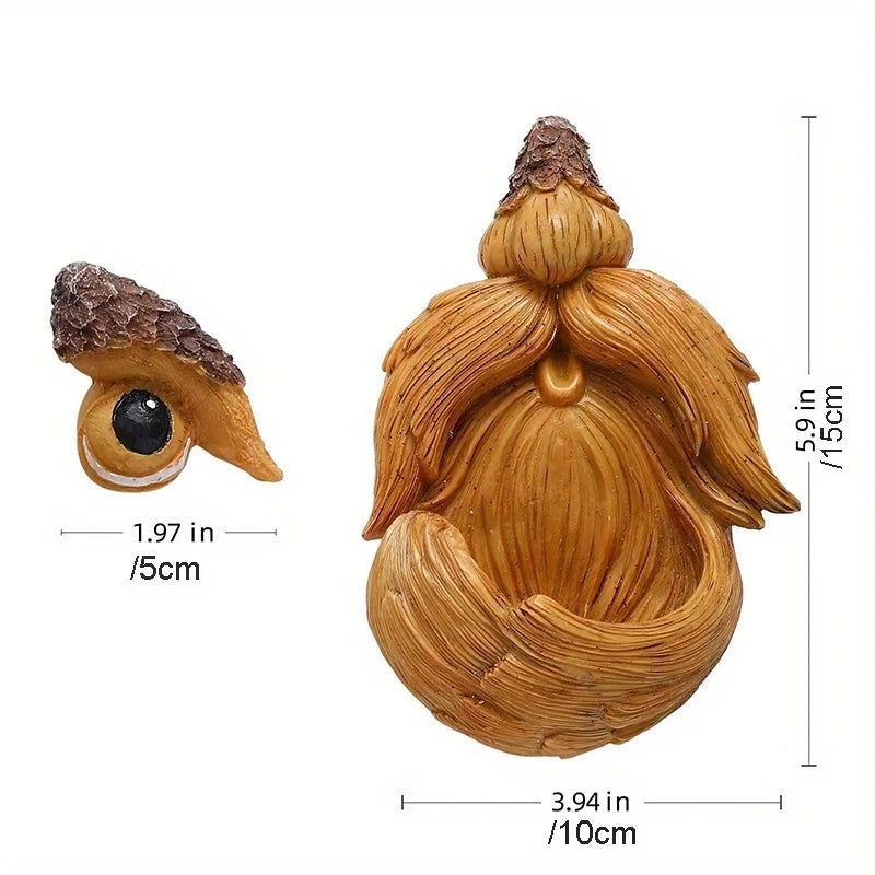 Garden Decoration Birdhouse with Face and Glowing Eyes - Weatherproof