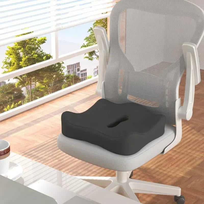Memory Foam Seat Cushion with Lumbar Support for All-Day Comfort
