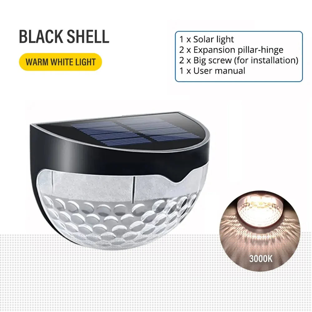 Solar Wall LED Light | Waterproof IP65 | Light Sensor | 6 LEDs | Perfect for Fence & Garden