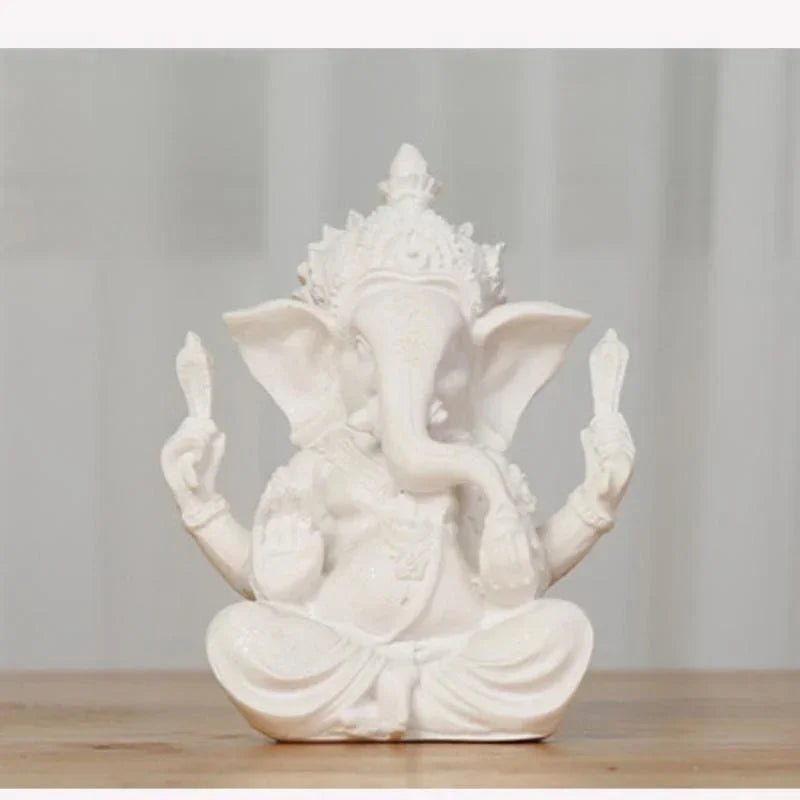 Handcrafted Ganesha Elephant Figurine in Sandstone Look – Spiritual Home & Meditation Decor, 7.5 × 6 × 9.5 cm