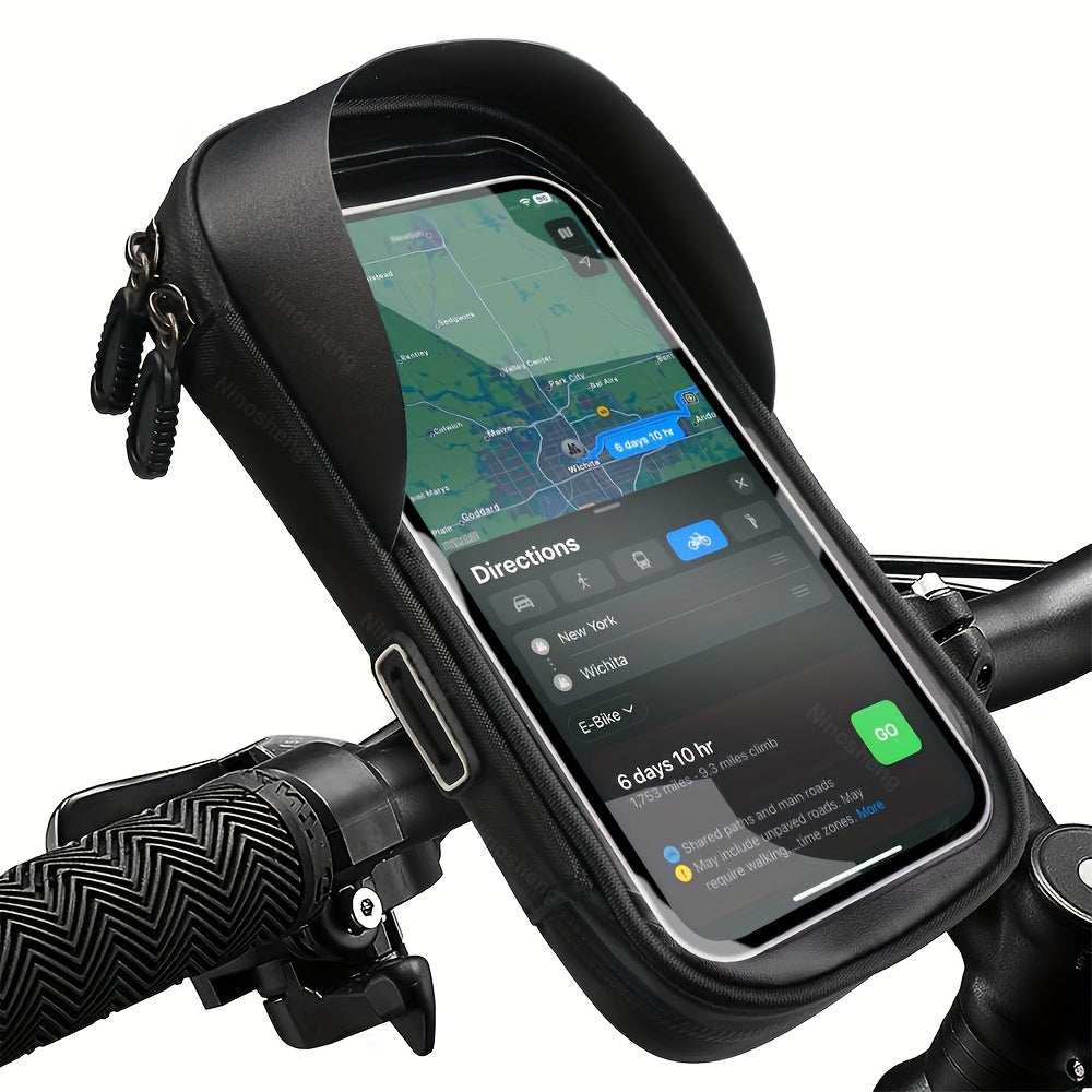 Waterproof Bicycle and Motorcycle Phone Mount – 360° Rotation for 4.5–6.4 inch Devices