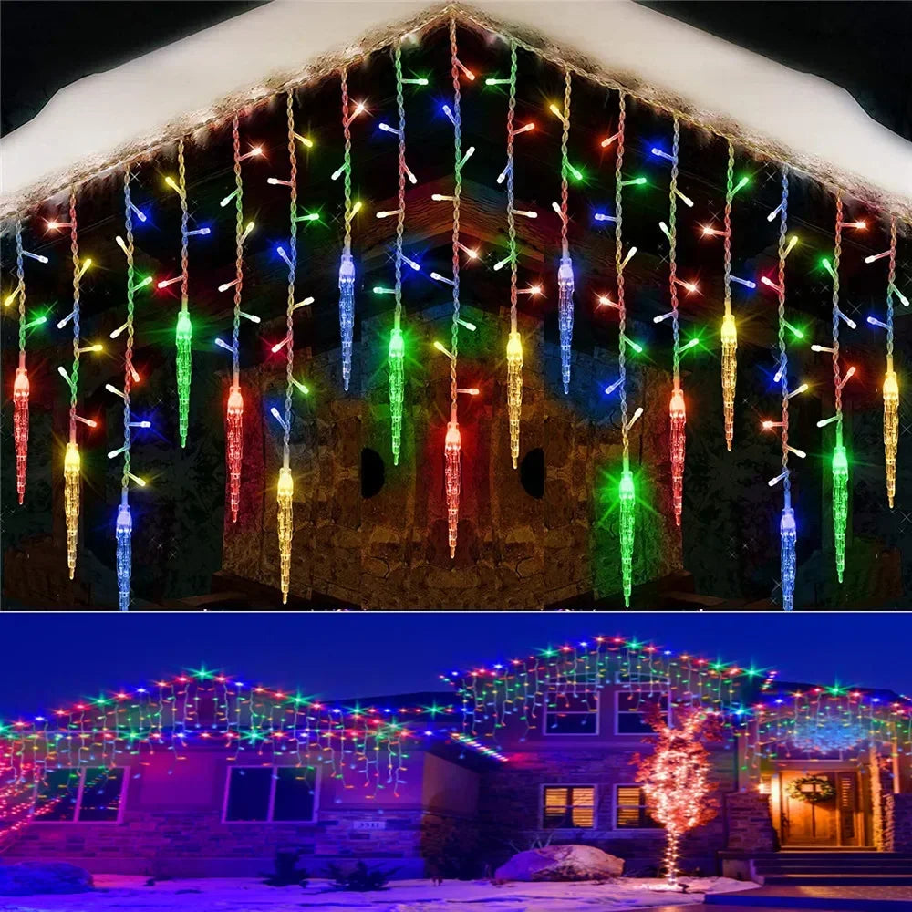 LED Icicle String Lights | 8 Modes | Winter Light Curtain | Christmas & New Year Decor 2025 | EU Plug