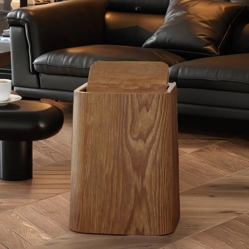 360° Rotating Lid Trash Bin with Marble Pattern
