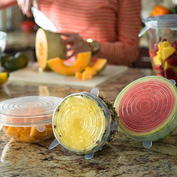 Set of 6 Stretchable Silicone Food Covers