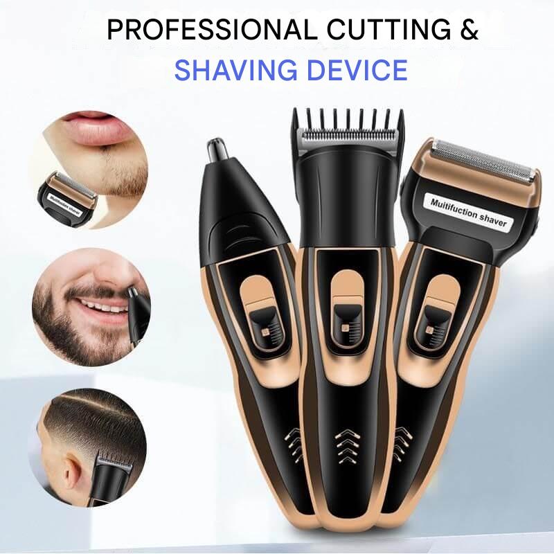 3-in-1 Wireless Trimmer – Beard, Nose Hair, and Shaving Tool