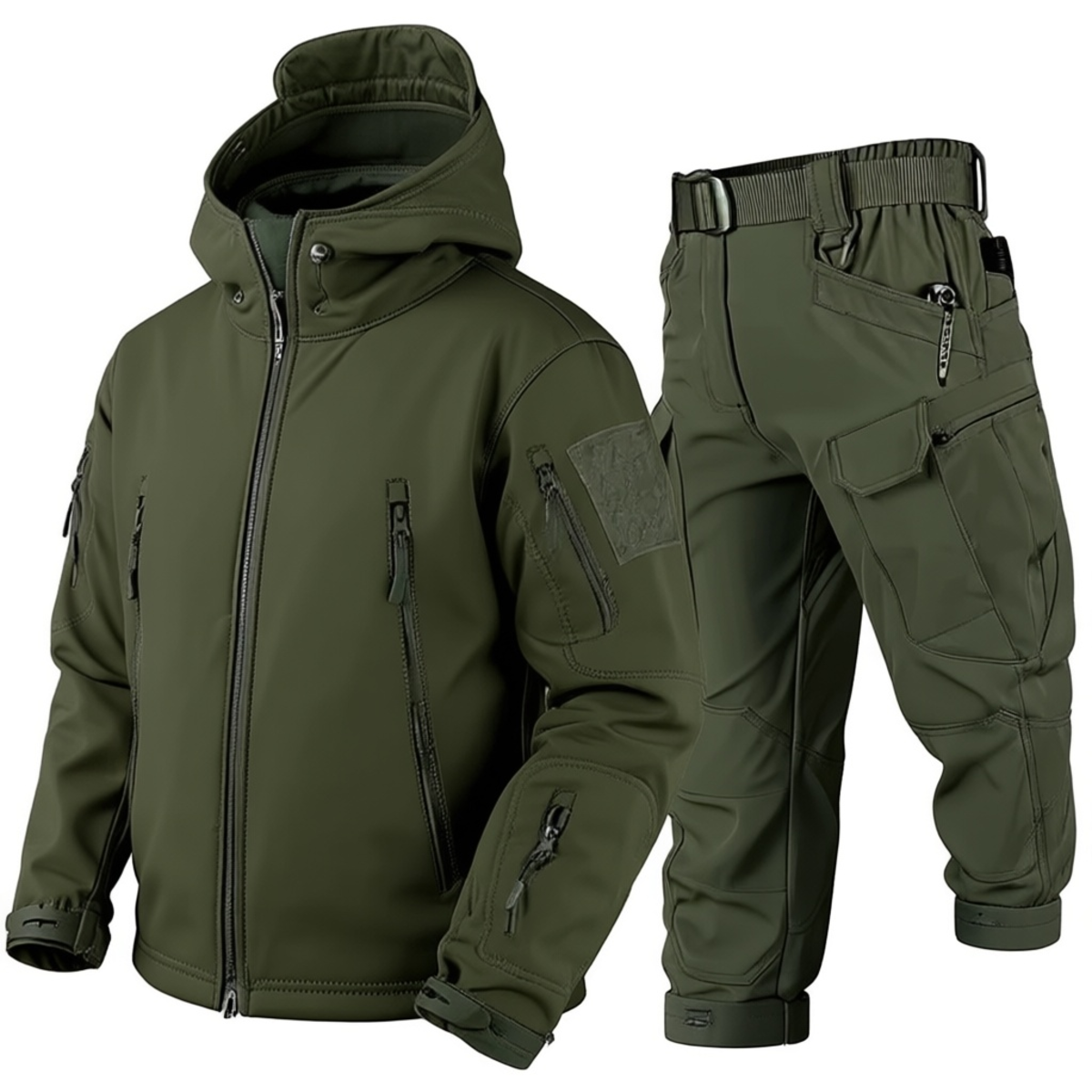 Waterproof Softshell Tactical Jacket and Cargo Pants Set for Men