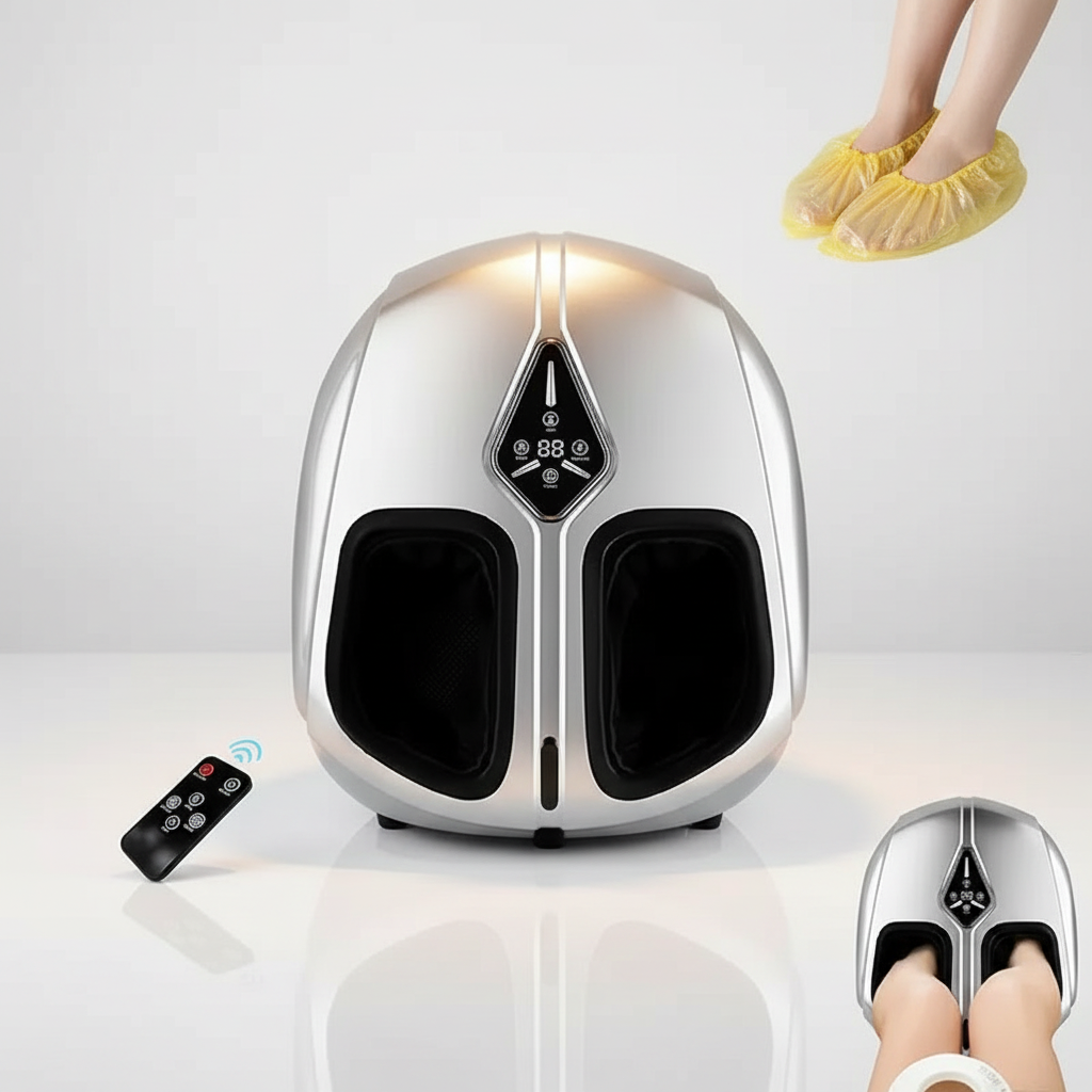 Foot Massager with Heat and Air Compression – 4 Modes, 5 Intensities, Remote Control