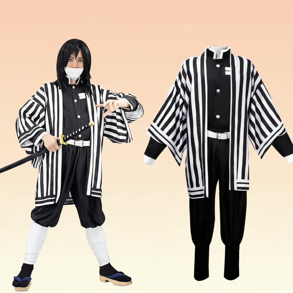 Anime-Inspired Costume Set with Haori Jacket & Accessories