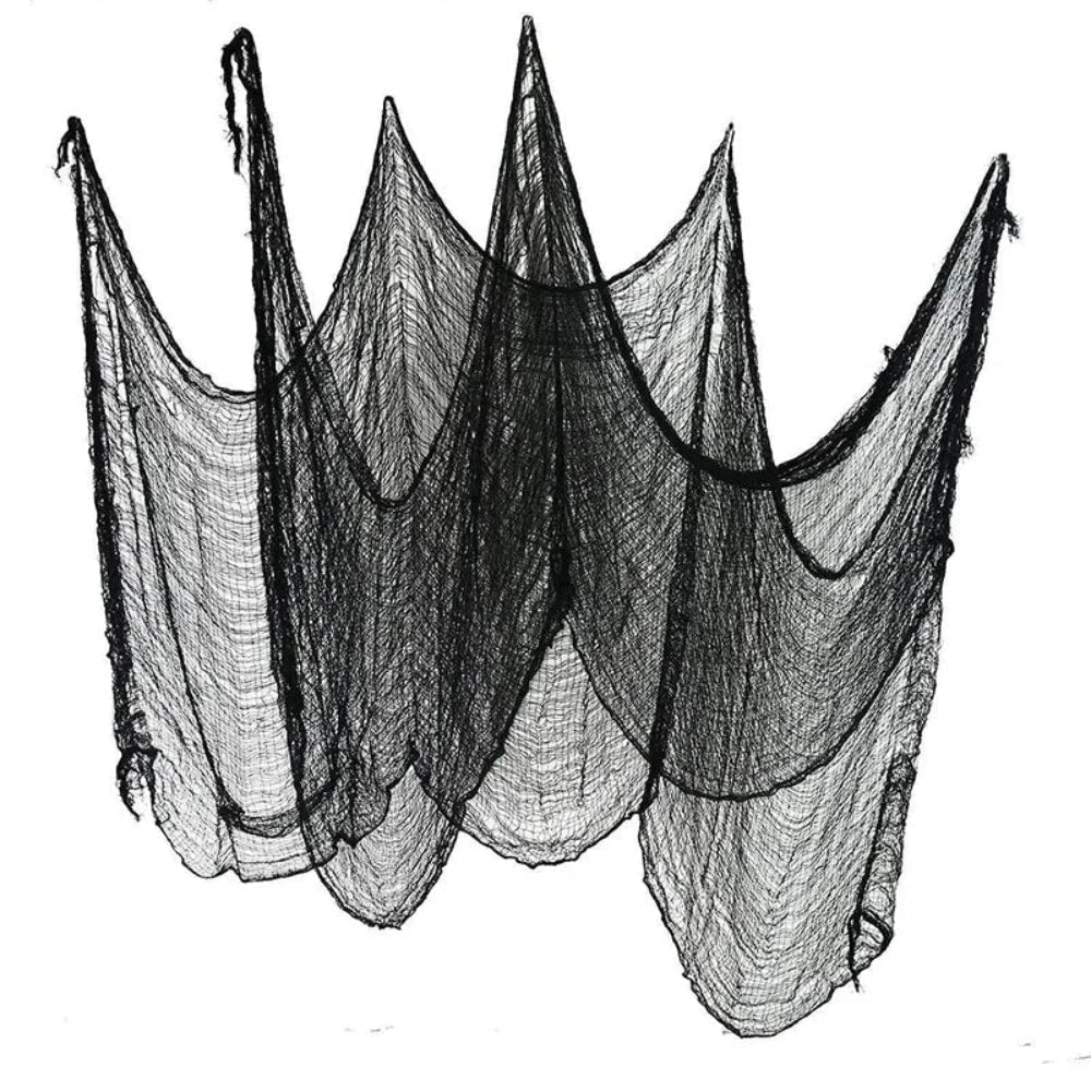 Spooktacular Black Sheer Fabric for Halloween Decorations