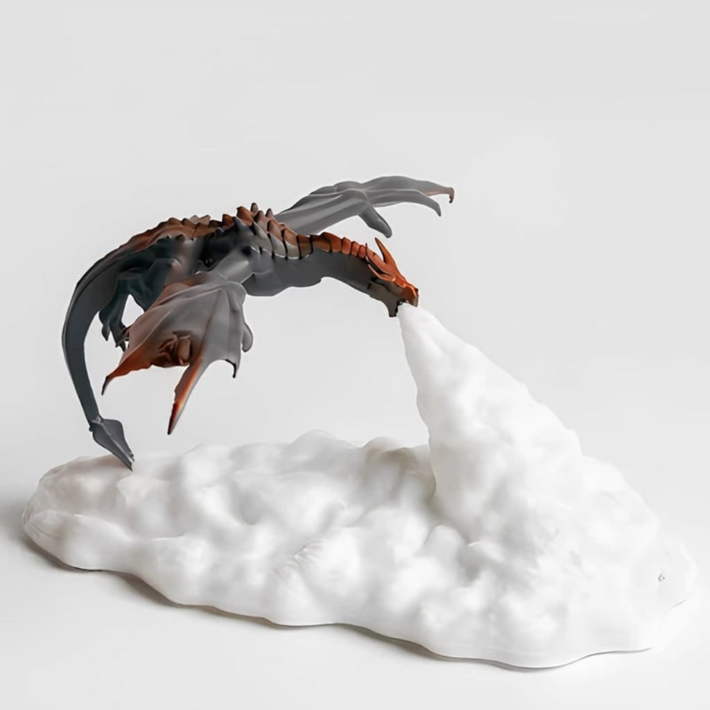 Mystical Dragon LED Lamp with Flame Effect for Enchanting Decor