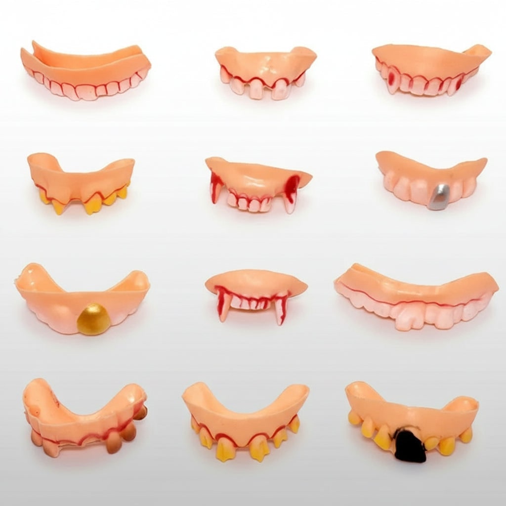 Ghastly Grin: Versatile Fake Teeth for Halloween Costumes
