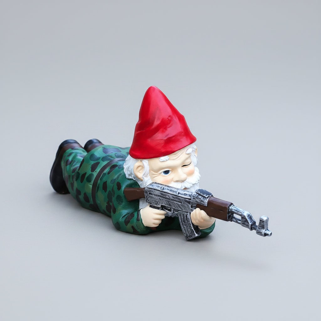 Whimsical Gnome Warrior Figurine – Fun Outdoor Decor for All Seasons