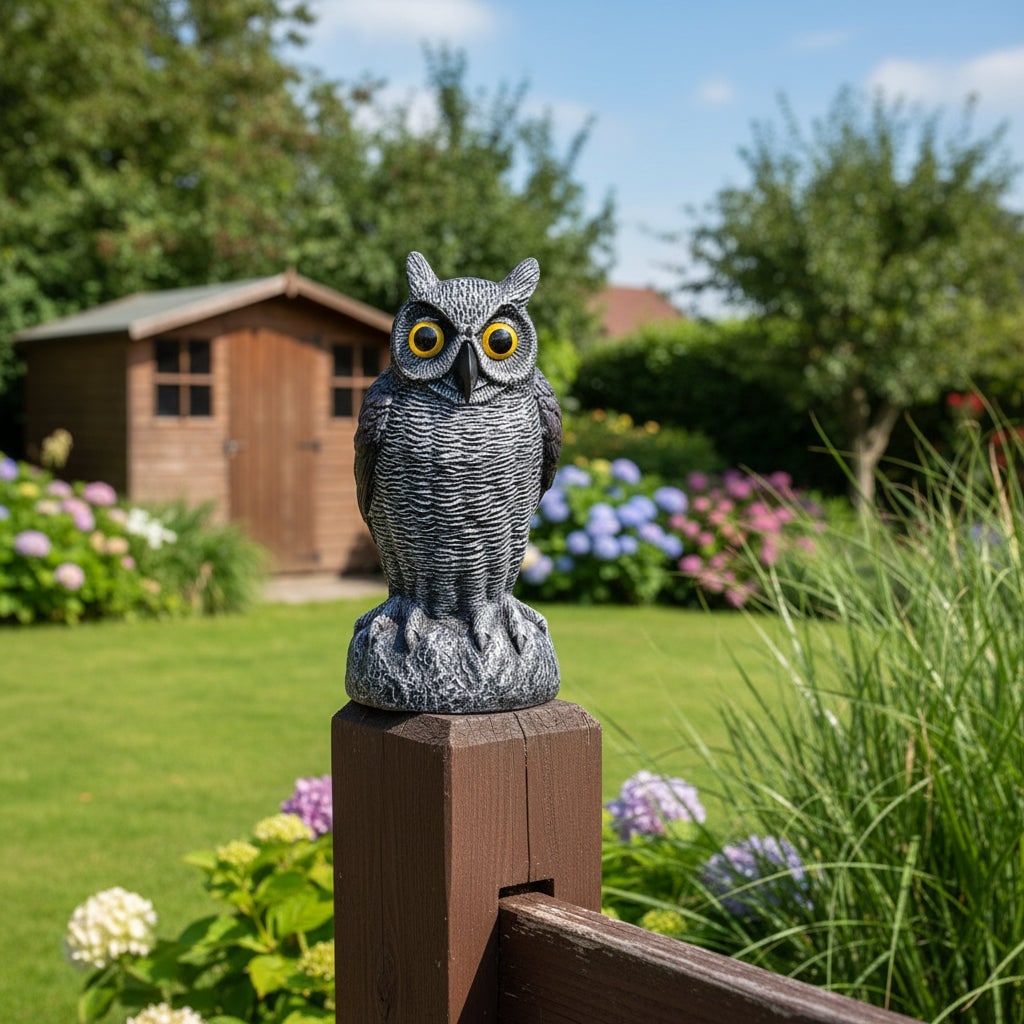 Spooky Owl Garden Sculpture – Effective Bird Deterrent for Outdoors