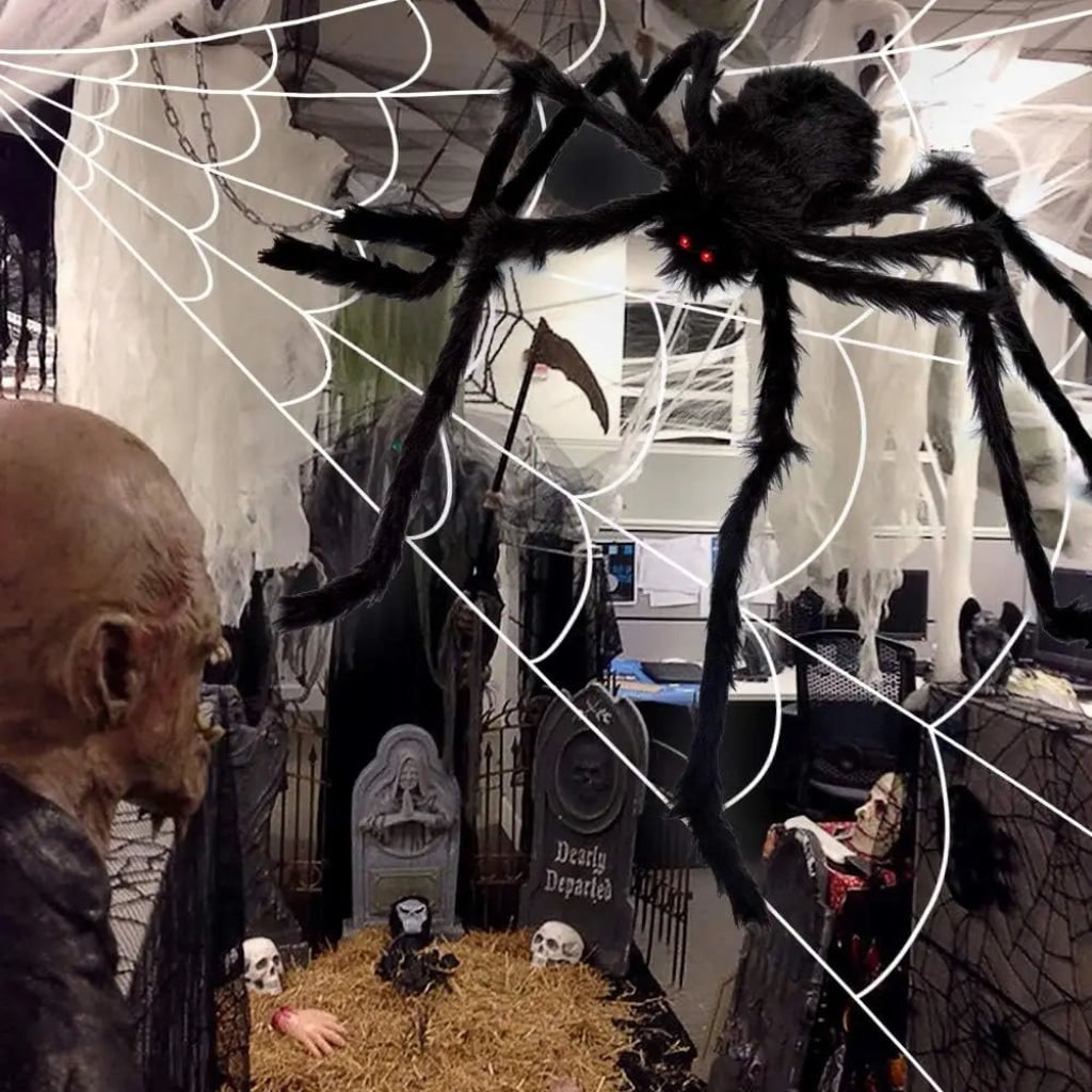 Spooktacular Spider Web Display for Halloween Yard Decor