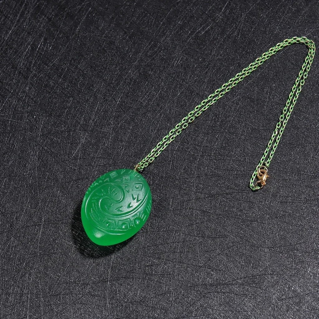 Luminous Green Gemstone Pendant Necklace – Captivating Charm