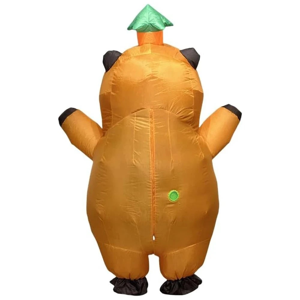 Giant Inflatable Rodent Suit with Leaf Accent and Fan