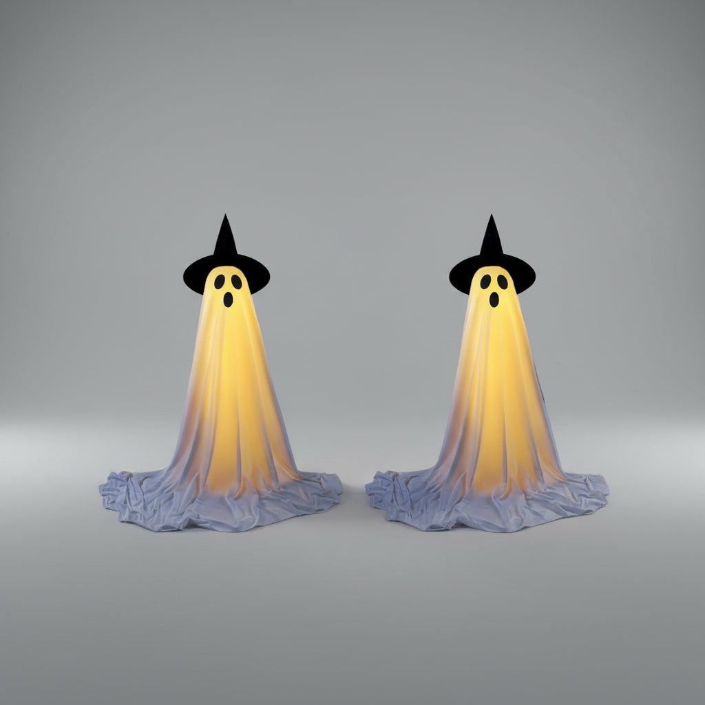 Illuminated Phantom Outdoor Halloween Decor with Remote Control