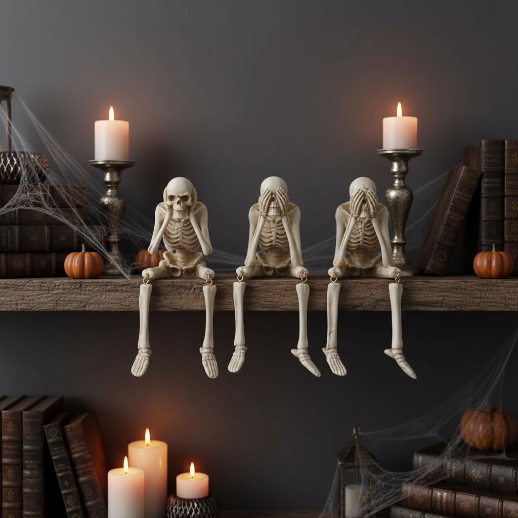 Charming Poseable Skeleton Figurines for Halloween Decor