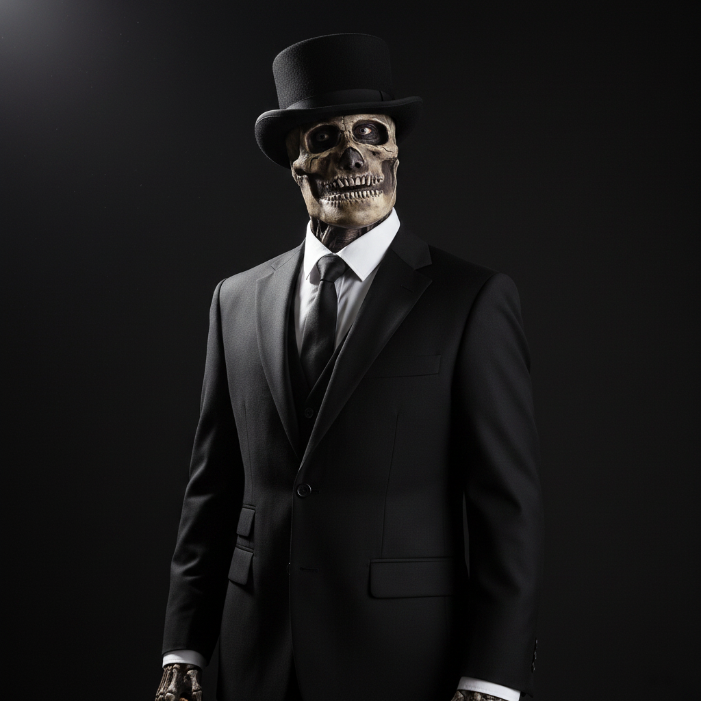 Bone Chilling Skull Mask with Chest Plate and Exposed Brain